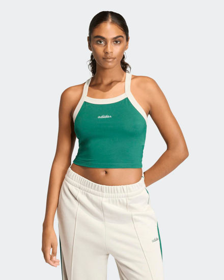 Immagine di ADIDAS - CANOTTA SEASONAL ESSENTIALS COLORPOP CON GRAFICA RICAMATA VERDE CON DETTAGLI BIANCHI - JZ0195
