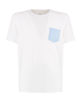 Immagine di WAIKIKI RUN - T-SHIRT MEZZA MANICA BIANCA CON DETTAGLI A RIGHE CELESTI DA UOMO - NETTUNO