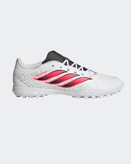 Immagine di ADIDAS -SCARPA DA CALCETTO PREDATOR CLUB  BIANCA CON DETTAGLI ROSA FLUO, NERI E GRIGI  DA UOMO, IH2115