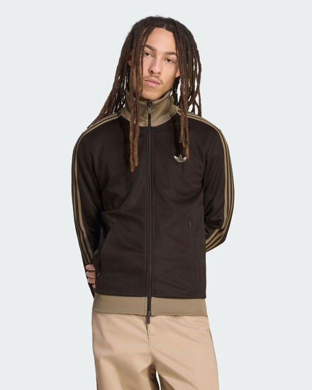 Immagine di ADIDAS - FELPA TRACK TOP ICONICO MARRONE CON DETTAGLI BEIGE DA UOMO, KT5042