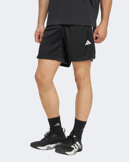 Immagine di ADIDAS - SHORT WORKOUT ESSENTIALS BASE 3-STRIPES PIQUE SHORT 7 INCH NERI CON DETTAGLI BIANCHI DA UOMO, KA3461