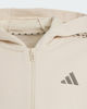 Immagine di ADIDAS - FELPA CON CAPPUCCIO FULL ZIP JUNIOR ( 9-15 ANNI) AN 3S FT FZ  BEIGE CON DETTAGLI LEOPARDATI,  KC7205
