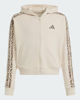 Immagine di ADIDAS - FELPA CON CAPPUCCIO FULL ZIP JUNIOR ( 9-15 ANNI) AN 3S FT FZ  BEIGE CON DETTAGLI LEOPARDATI,  KC7205