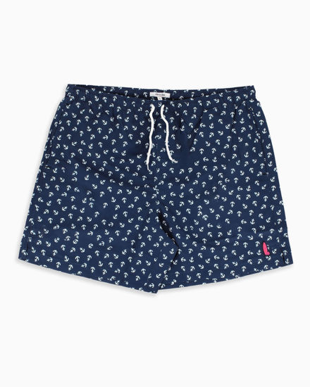 Immagine di WAIKIKI RUN - BOXER MARE BLU SCURO CON DETTAGLI GRAFICI DA UOMO, ANCORE