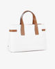 Immagine di DIVAS - Borsa due manici bianca in VERA PELLE con tracolla nastro - MADE IN ITALY