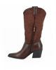 Immagine di ZOE - Stivale texano marrone con gambale scamosciato e zip laterale, tacco 6CM