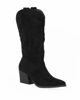 Immagine di ZOE - Stivale texano nero scamosciato con zip laterale, tacco 6CM