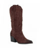Immagine di ZOE - Stivale texano marrone scamosciato con zip laterale, tacco 6CM