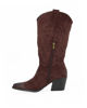 Immagine di ZOE - Stivale texano marrone scamosciato con zip laterale, tacco 6CM