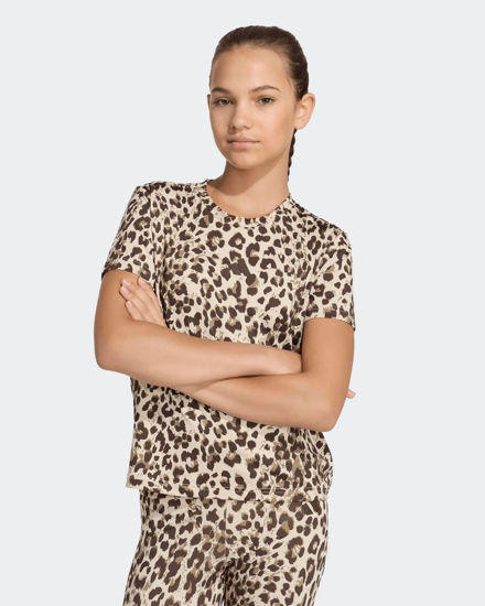 Immagine di ADIDAS -T-SHIRT MEZZA MANICA JUNIOR ( 9-15 ANNI) SEASONAL SPORT MACULATA BEIGE MARRONE E NERA, KC7223