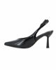 Immagine di MISS GLOBO - Décolleté slingback nera con lavorazione a righe effetto rettile, tacco 8CM