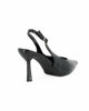 Immagine di MISS GLOBO - Décolleté slingback nera con lavorazione a righe effetto rettile, tacco 8CM