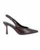 Immagine di MISS GLOBO - Décolleté slingback caffè con lavorazione a righe effetto rettile, tacco 8CM