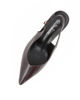 Immagine di MISS GLOBO - Décolleté slingback caffè con lavorazione a righe effetto rettile, tacco 8CM