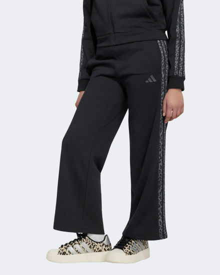 Immagine di ADIDAS - PANTALONE TUTA JUNIOR ( 9-15 ANNI) AN 3S FT PT NERO CON DETTAGLI LEOPARDATI, KC7199