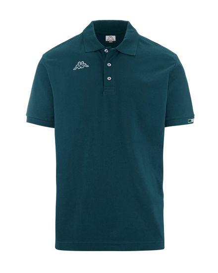 Immagine di KAPPA - POLO MEZZA MANICA LOGO MALTAXITA MSS  VERDE PETROLIO   DA UOMO, 361533W