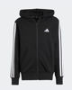 Immagine di ADIDAS - FELPA JUNIOR ( 7-16 ANNI) CON CAPPUCCIO FULL ZIP NERA CON DETTAGLI BIANCHI, JD6494