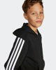 Immagine di ADIDAS - FELPA JUNIOR ( 7-16 ANNI) CON CAPPUCCIO FULL ZIP NERA CON DETTAGLI BIANCHI, JD6494