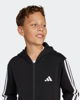 Immagine di ADIDAS - FELPA JUNIOR ( 7-16 ANNI) CON CAPPUCCIO FULL ZIP NERA CON DETTAGLI BIANCHI, JD6494