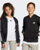 Immagine di ADIDAS - FELPA JUNIOR ( 7-16 ANNI) CON CAPPUCCIO FULL ZIP NERA CON DETTAGLI BIANCHI, JD6494