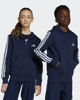 Immagine di ADIDAS -FELPA JUNIOR ( 7-16 ANNI) CON CAPPUCCIO FULL ZIP BLU CON DETTAGLI BIANCHI, JY4980