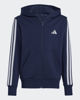Immagine di ADIDAS -FELPA JUNIOR ( 7-16 ANNI) CON CAPPUCCIO FULL ZIP BLU CON DETTAGLI BIANCHI, JY4980