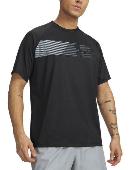 Immagine di UNDER ARMOUR -T-SHIRT  MEZZA MANICA TECH GRAPHIC TEE NERA CON DETTAGLI GRIGI DA UOMO, 6014733_0001