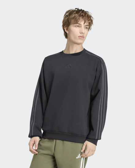 Immagine di ADIDAS -FELPA GIROCOLLO ESSENTIALS 3 STRISCE NERA DA UOMO, KY4157