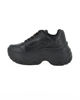 Immagine di MISS GLOBO - Scarpa sneakers nera da donna con lacci e cuore in strass