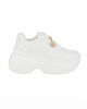 Immagine di MISS GLOBO - Scarpa sneakers bianca da donna con lacci e cuore in strass