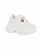 Immagine di MISS GLOBO - Scarpa sneakers bianca da donna con lacci e cuore in strass