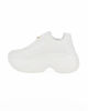 Immagine di MISS GLOBO - Scarpa sneakers bianca da donna con lacci e cuore in strass