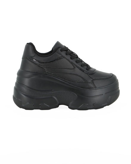 Immagine di MISS GLOBO - Sneakers nera con lacci e fondo alto