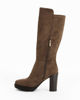 Immagine di MISS GLOBO - Stivale khaki scamosciato con zip laterale, tacco 10CM