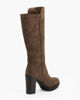 Immagine di MISS GLOBO - Stivale khaki scamosciato con zip laterale, tacco 10CM