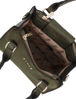 Immagine di RIFLE - Borsa due manici verde scamosciata con tre scomparti principali, tracolla removibile