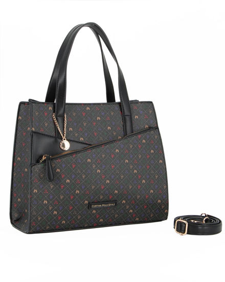 Immagine di BORSA A MANO C/ZIP FRONT.DIAG+STAMPA CPS
