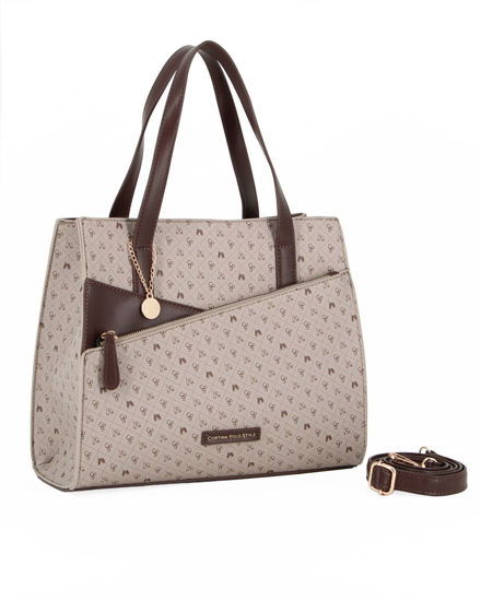 Immagine di BORSA A MANO C/ZIP FRONT.DIAG+STAMPA CPS