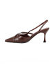 Immagine di MISS GLOBO - Décolleté slingback marrone stampa coccodrillo con sottopiede in memory foam e cinturini incrociati, tacco 7,5CM