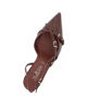 Immagine di MISS GLOBO - Décolleté slingback marrone stampa coccodrillo con sottopiede in memory foam e cinturini incrociati, tacco 7,5CM