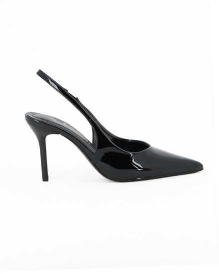 Immagine di MISS GLOBO - Décolleté slingback nera in vernice con sottopiede in memory foam, tacco 8,5CM