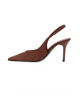 Immagine di MISS GLOBO - Décolleté slingback marrone scamosciata con sottopiede in memory foam, tacco 8,5CM