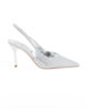 Immagine di MISS GLOBO - Décolleté slingback argento con strass e sottopiede in memory foam, tacco 8,5CM