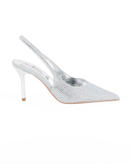 Immagine di MISS GLOBO - Décolleté slingback argento con strass e sottopiede in memory foam, tacco 8,5CM