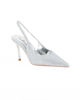 Immagine di MISS GLOBO - Décolleté slingback argento con strass e sottopiede in memory foam, tacco 8,5CM