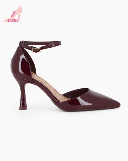 Immagine di LADY GLOBO - Décolleté bordeaux in vernice con sottopiede in VERA PELLE e calzata comoda, tacco 8CM
