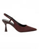 Immagine di MISS GLOBO - Décolleté slingback marrone scamosciata con sottopiede in VERA PELLE, tacco 7,5CM