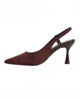 Immagine di MISS GLOBO - Décolleté slingback marrone scamosciata con sottopiede in VERA PELLE, tacco 7,5CM