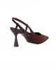 Immagine di MISS GLOBO - Décolleté slingback marrone scamosciata con sottopiede in VERA PELLE, tacco 7,5CM