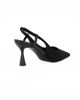 Immagine di MISS GLOBO - Décolleté slingback nera scamosciata con sottopiede in VERA PELLE, tacco 7,5CM